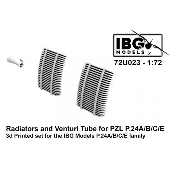 IBG 72U023 1/72 PZL P.24A/B/C/E Radiators and Venturi Tube for IBG Models - Military Vehicles & Tanks