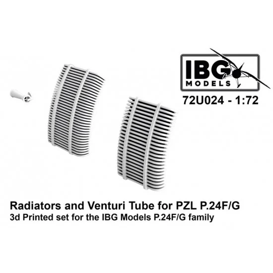 IBG 72U024 1/72 PZL P.24F/G Radiators and Venturi Tube for IBG Models - Military Vehicles & Tanks