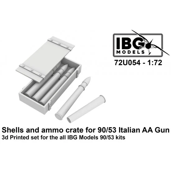 IBG 72U054 1/72 90/53 Italian Anti Aircraft Gun Shells and Ammo Crates for IBG kits - Military Vehicles & Tanks
