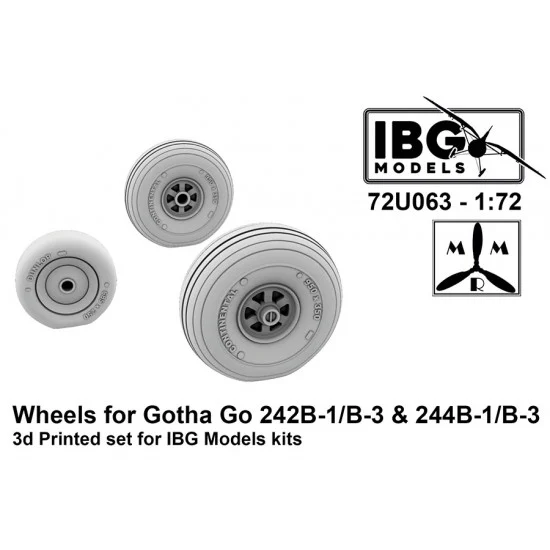 IBG 72U063 1/72 Gotha Go 242B-1/B-3 and 244B-1/B-3 Wheels for IBG kits