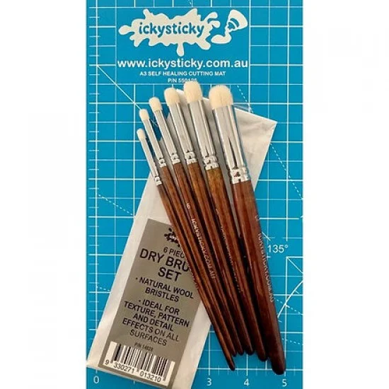 IckySticky 14028 Dry Brush Set (6 sizes) - Hobby & Model Paints