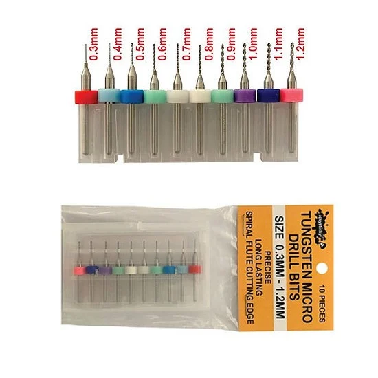 IckySticky 550104 Tungsten Micro Drill Bits 0.3mm - 1.2mm