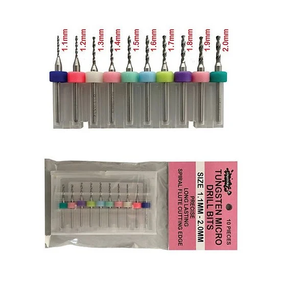 IckySticky 550116 Tungsten Micro Drill Bits 1.1mm - 2.0mm
