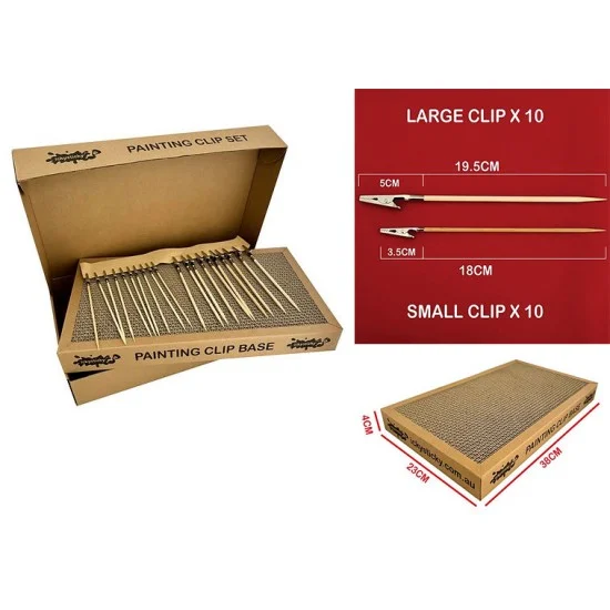 IckySticky 550133 Painting Clips Set (base, 10 small + 10 large clips) - Hobby Tools & Supplies