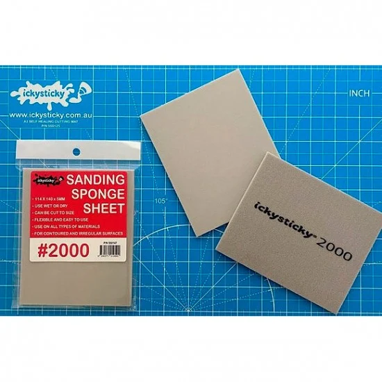 IckySticky 550147 Sanding Sponge #2000 (114 x 140 x 5mm, 1 sheet) - Hobby Tools & Supplies