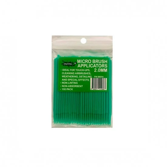 IckySticky 560314 100 Micro Brush Applicators 2.0mm - Hobby & Model Paints