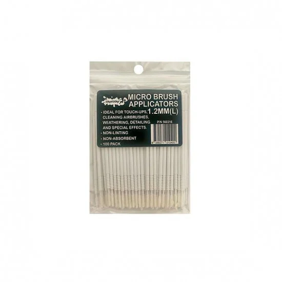 IckySticky 560316 100 Micro Brush Applicators 1.2mm (L) - Hobby & Model Paints