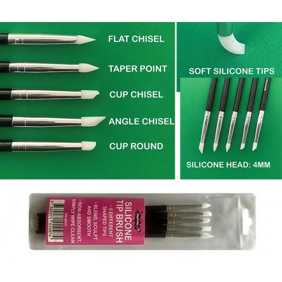 IckySticky 560327 Silicone Tip Brushes (5 unique tips) - Hobby & Model Paints