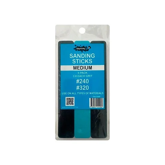 IckySticky 610609 Sanding Sticks - Medium (6pcs: 3x #240 / #320)