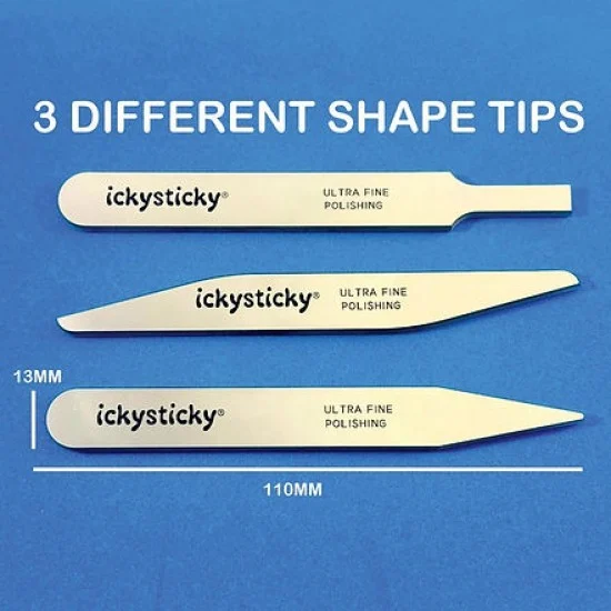 IckySticky 610623 Glass File Set #Shaped (3pcs) - Hobby Tools & Supplies