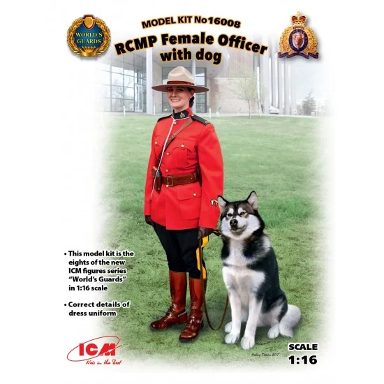 ICM 16008 1/16 RCMP Female Officer with Dog - Model Figures