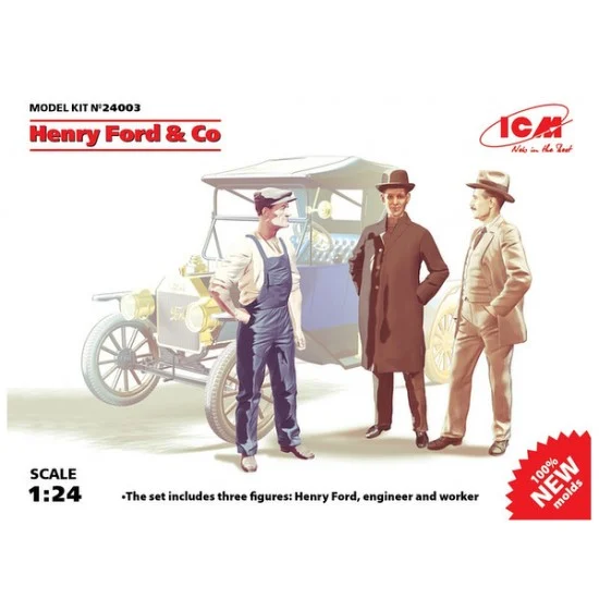 ICM 24003 1/24 Henry Ford & Co (3 Figures) - Model Figures