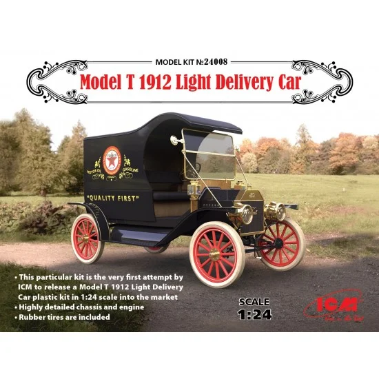 ICM 24008 1/24 Ford Light Delivery Car Model T 1912 w/Rubber Tyres - Military Vehicles & Tanks