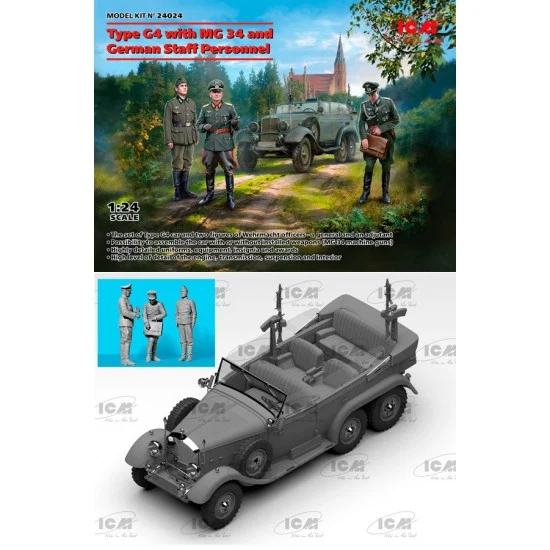 ICM 24024 1/24 Type G4 with MG 34 and German Staff Personnel - Military Vehicles & Tanks