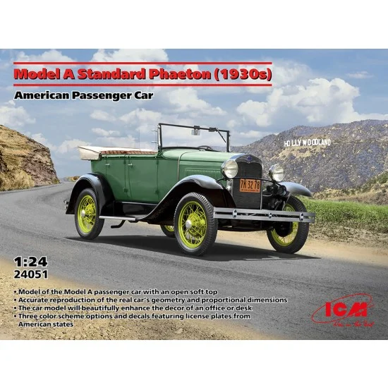ICM 24051 1/24 Model A Standard Phaeton 1930s American Passenger Car - Military Vehicles & Tanks