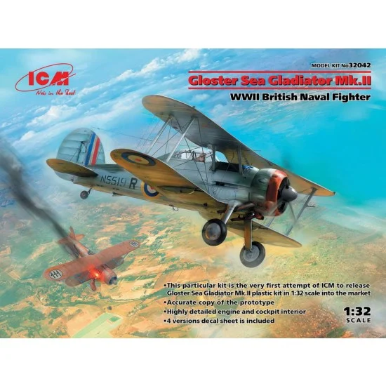 ICM 32042 1/32 WWII British Naval Fighter Gloster Sea Gladiator Mk.II - Model Planes
