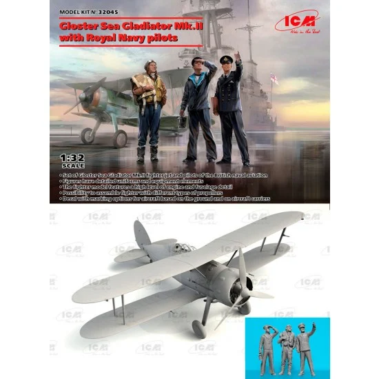 ICM 32045 1/32 Gloster Sea Gladiator Mk.II With Royal Navy Pilots - Model Planes