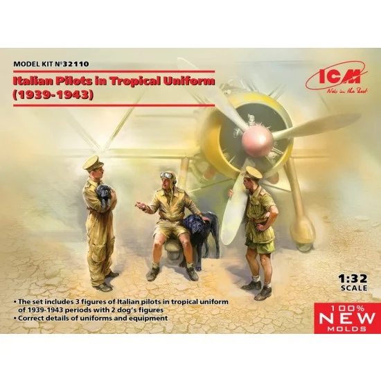 ICM 32110 1/32 Italian Pilots in Tropical Uniform 1939-1943 (3 figures)