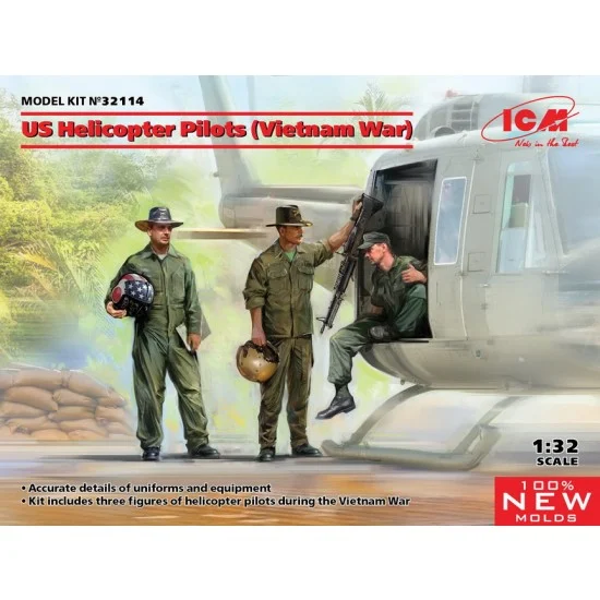 ICM 32114 1/32 Vietnam War US Helicopter Pilots - Model Figures