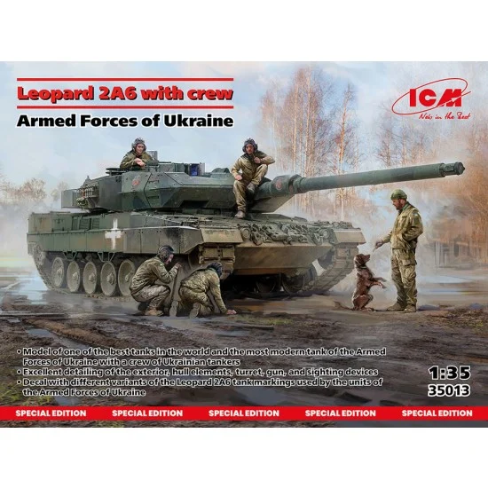 ICM 35013 1/35 Leopard 2A6 with Crew, Armed Forces of Ukraine - Military Vehicles & Tanks