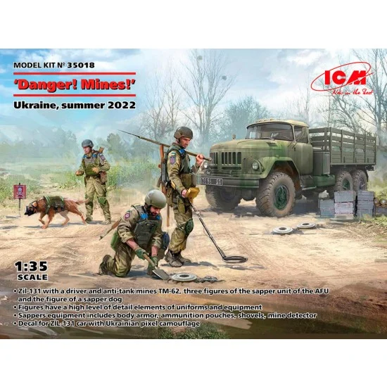 ICM 35018 1/35 'Danger! Mines!' Ukraine, Summer 2022 - Zil-131, TM-62 and Figures
