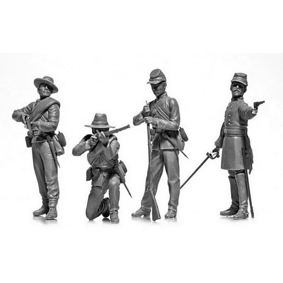ICM 35021 1/35 US Civil War Confederate Infantry (4 figures) - Model Figures