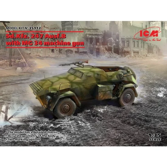 ICM 35112 1/35 SdKfz. 247 Ausf.B with MG 34 Machine Gun - Military Vehicles & Tanks
