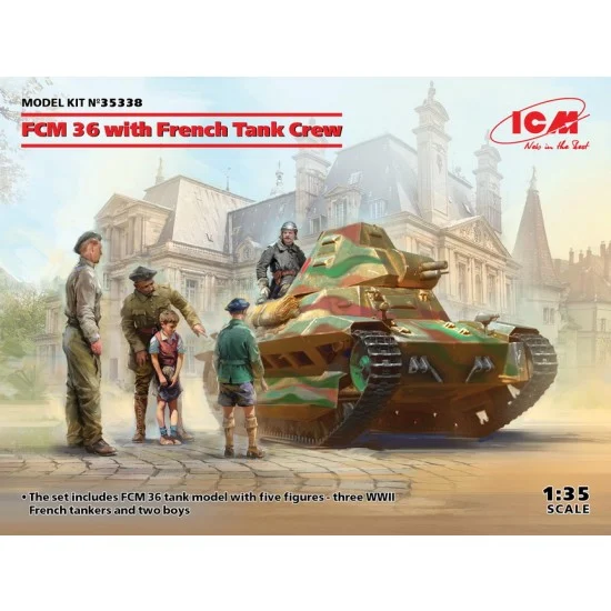 ICM 35338 1/35 French Tank FCM 36 with Crew - Military Vehicles & Tanks