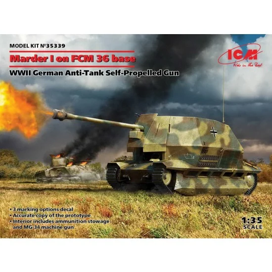 ICM 35339 1/35 WWII German Marder I on FCM 36 Base Anti-Tank Self-Propelled Gun