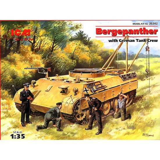 ICM 35342 1/35 Bergepanther w/German Tank Crew (1 Model kit with 4 Figures) - Military Vehicles & Tanks