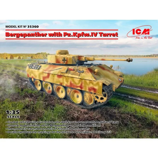 ICM 35360 1/35 Bergepanther with Pz.Kpfw.IV Turret - Military Vehicles & Tanks