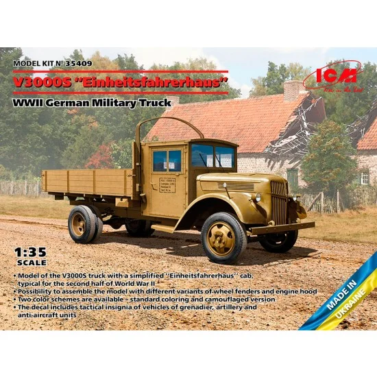 ICM 35409 1/35 WWII German V3000S Einheitsfahrerhaus Truck - Military Vehicles & Tanks