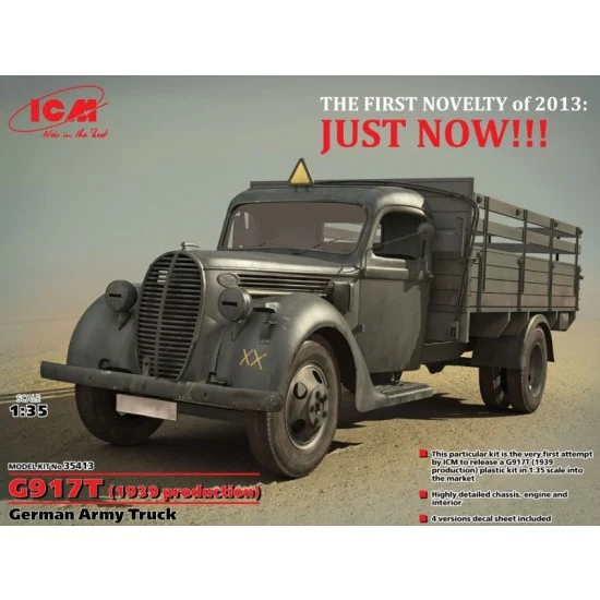 ICM 35413 1/35 WWII German Army Truck G917T (1939 Production) - Military Vehicles & Tanks