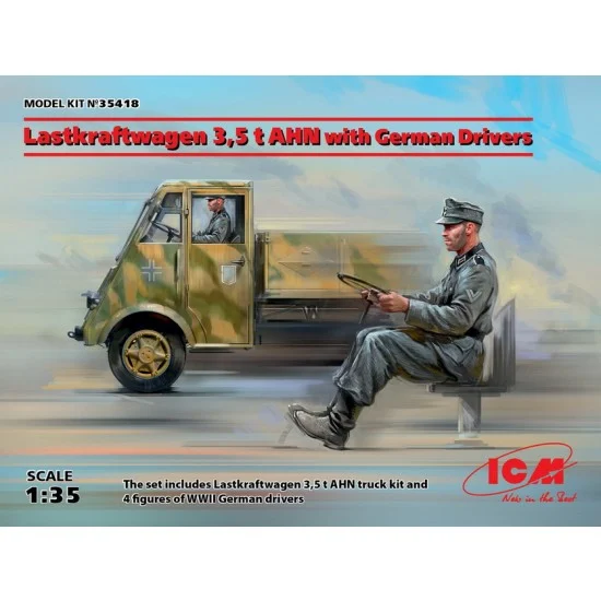 ICM 35418 1/35 German Lastkraftwagen 3.5t AHN with Drivers - Military Vehicles & Tanks