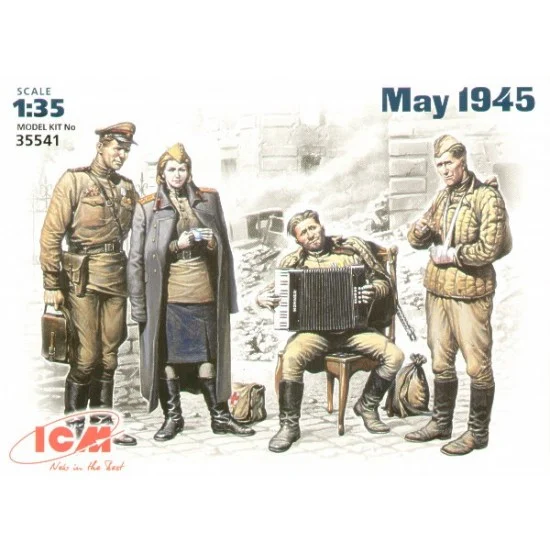 ICM 35541 1/35 Soviet Soldier Set May 1945 (4 Figures) - Model Figures