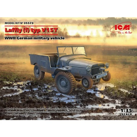 ICM 35573 1/35 WWII German Laffly (f) Typ V15T Military Vehicle - Military Vehicles & Tanks