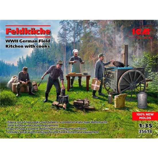 ICM 35618 1/35 Feldkuche - WWII German Field Kitchen with Cooks