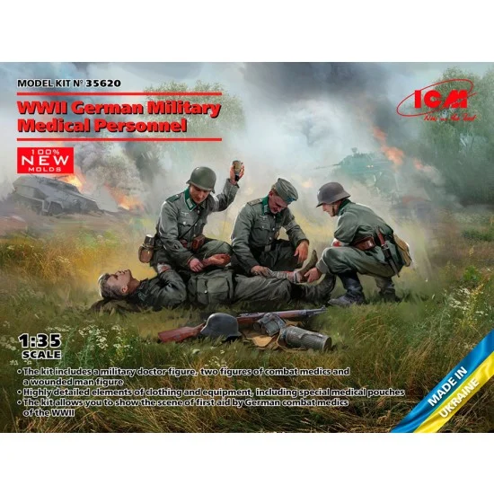 ICM 35620 1/35 WWII German Military Medical Personnel - Model Figures