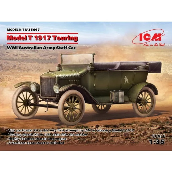 ICM 35667 1/35 WWI Australian Army Staff Car Model T 1917 Touring - Military Vehicles & Tanks