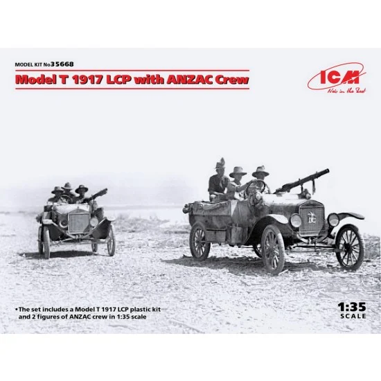 ICM 35668 1/35 Model T 1917 LCP with ANZAC Crew - Military Vehicles & Tanks