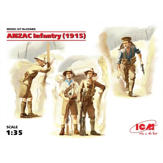 ICM 35685 1/35 ANZAC Infantry 1915 (4 figures) - Model Figures