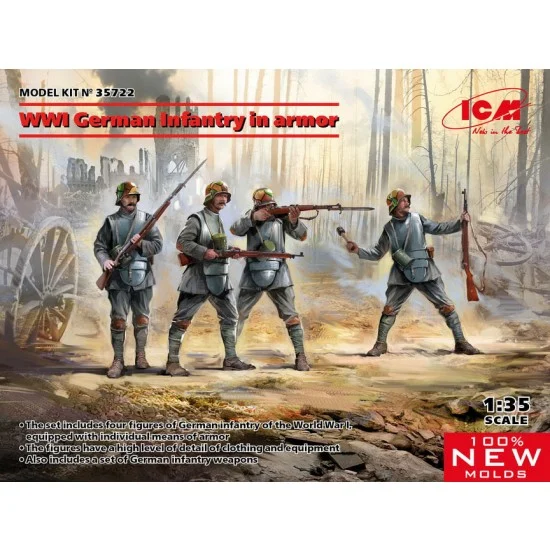 ICM 35722 1/35 WWI German Infantry in Armour - Model Figures