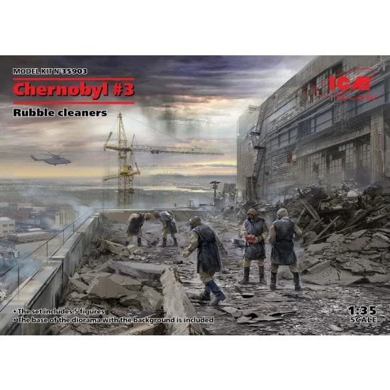 ICM 35903 1/35 Chernobyl #3. Rubble Cleaners (5 figures) - Model Figures