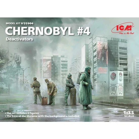 ICM 35904 1/35 Chernobyl #4 Deactivators (4 Figures) - Model Figures