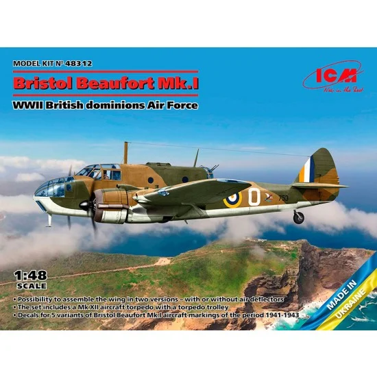 ICM 48312 1/48 WWII British Bristol Beaufort Mk.I Dominions Air Force - Model Planes