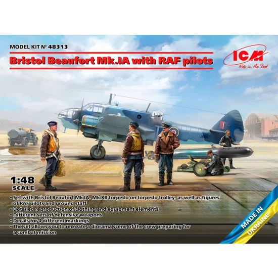 ICM 48313 1/48 Bristol Beaufort Mk.IA with RAF Pilots - Model Planes