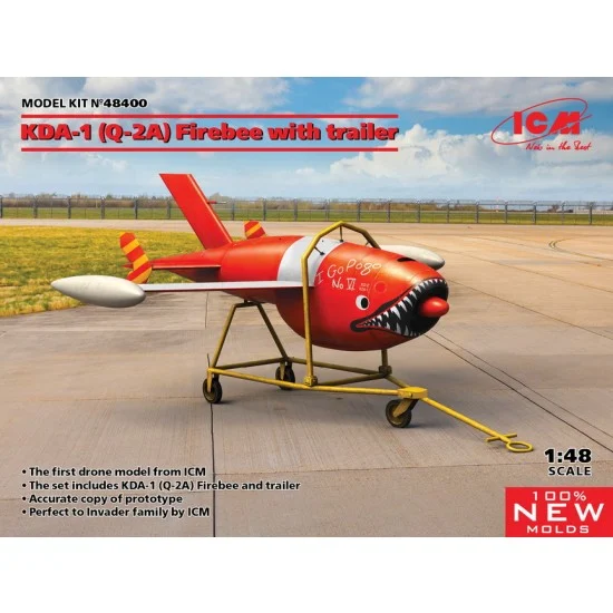 ICM 48400 1/48 KDA-1 (Q-2A) Firebee with Trailer