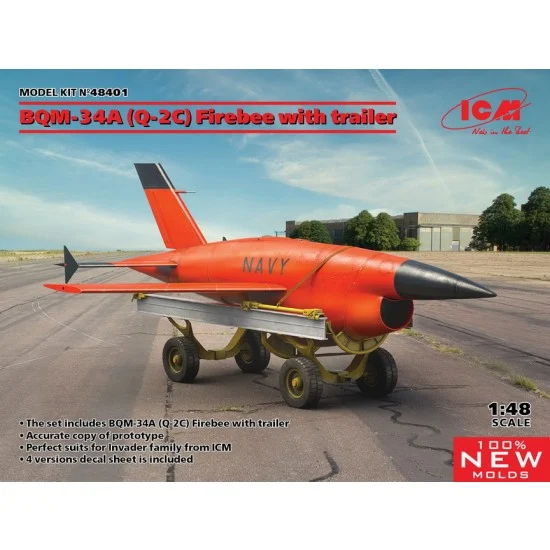 ICM 48401 1/48 BQM-34A (Q-2C) Firebee with Trailer