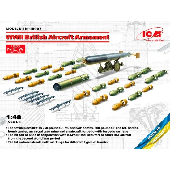 ICM 48407 1/48 WWII British Aircraft Armament - Model Planes