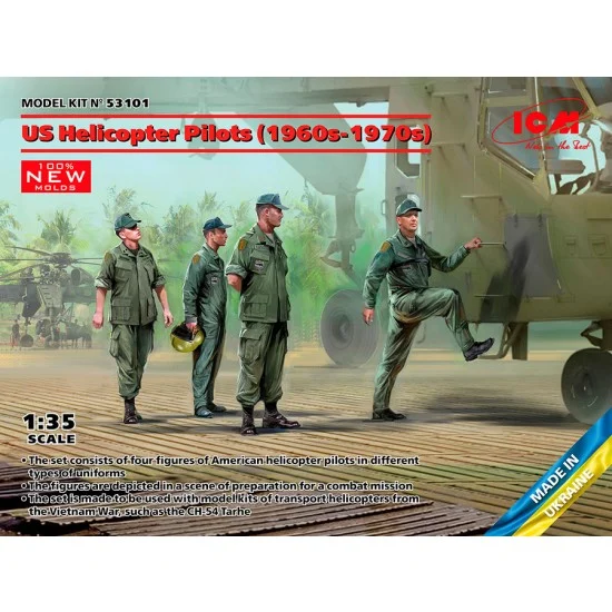 ICM 53101 1/35 US Helicopter Pilots 1960s-1970s (4 figures)
